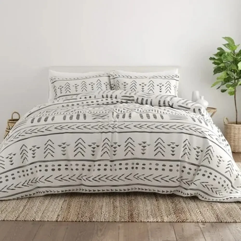 Noble Linens Gray Arrow Dreams Full/Queen 3-Piece Microfiber Duvet Cover Set